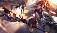 battle, cartoon, long hair, league of legends, adventure game wallpaper