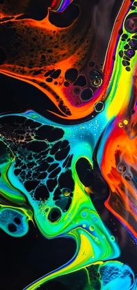 Vibrant Liquid Patterns: An Abstract Wave of Color