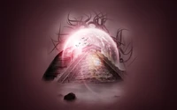 Fantasy Pyramid with a Pink Glow