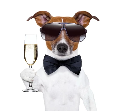 2014, champagne, cool, dog, funny