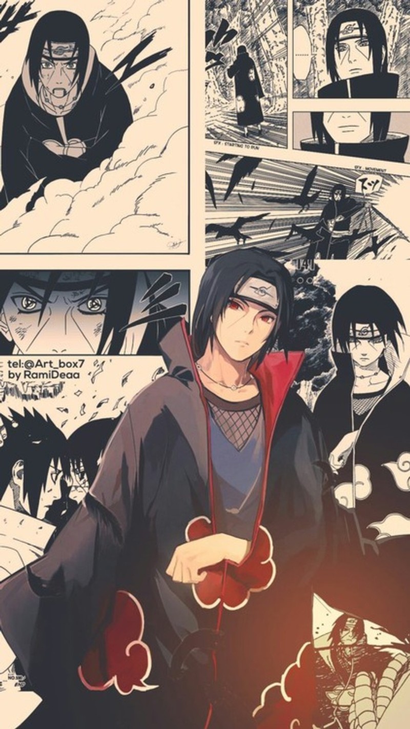 Страница из манги наруто (itachi, uchiha, манга, manga, аниме)