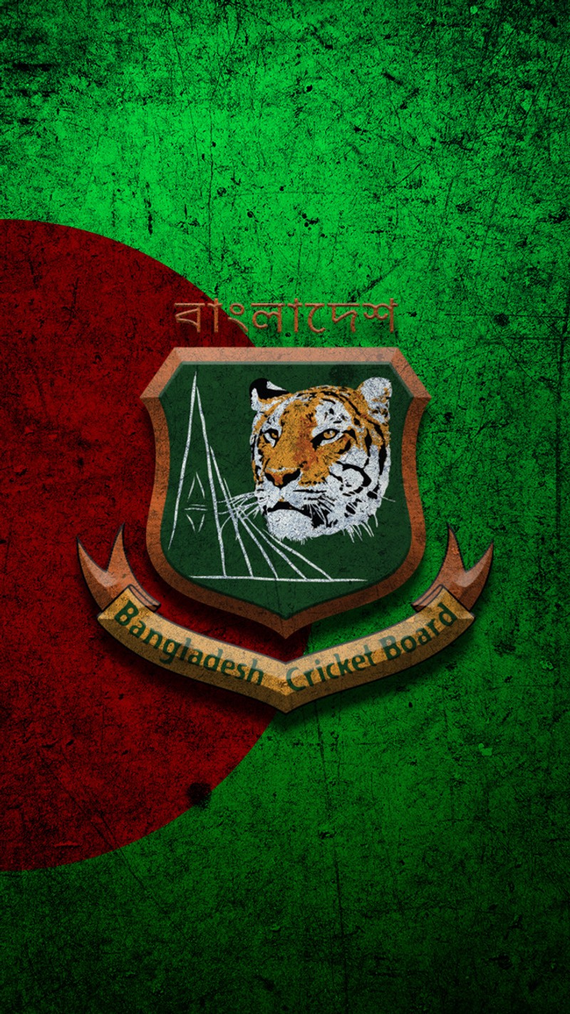 Флаг с тигром на нем и баннером (бангладеш, bangladesh cricket, bangladesh cricket board, bcb, bcb logo)