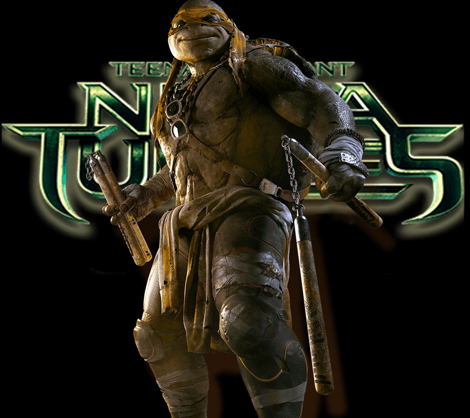 Teenage mutant turtles movie poster (2014, mikey, ninja turtles, tmnt)