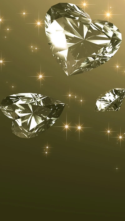 diamantes, corazón, con forma