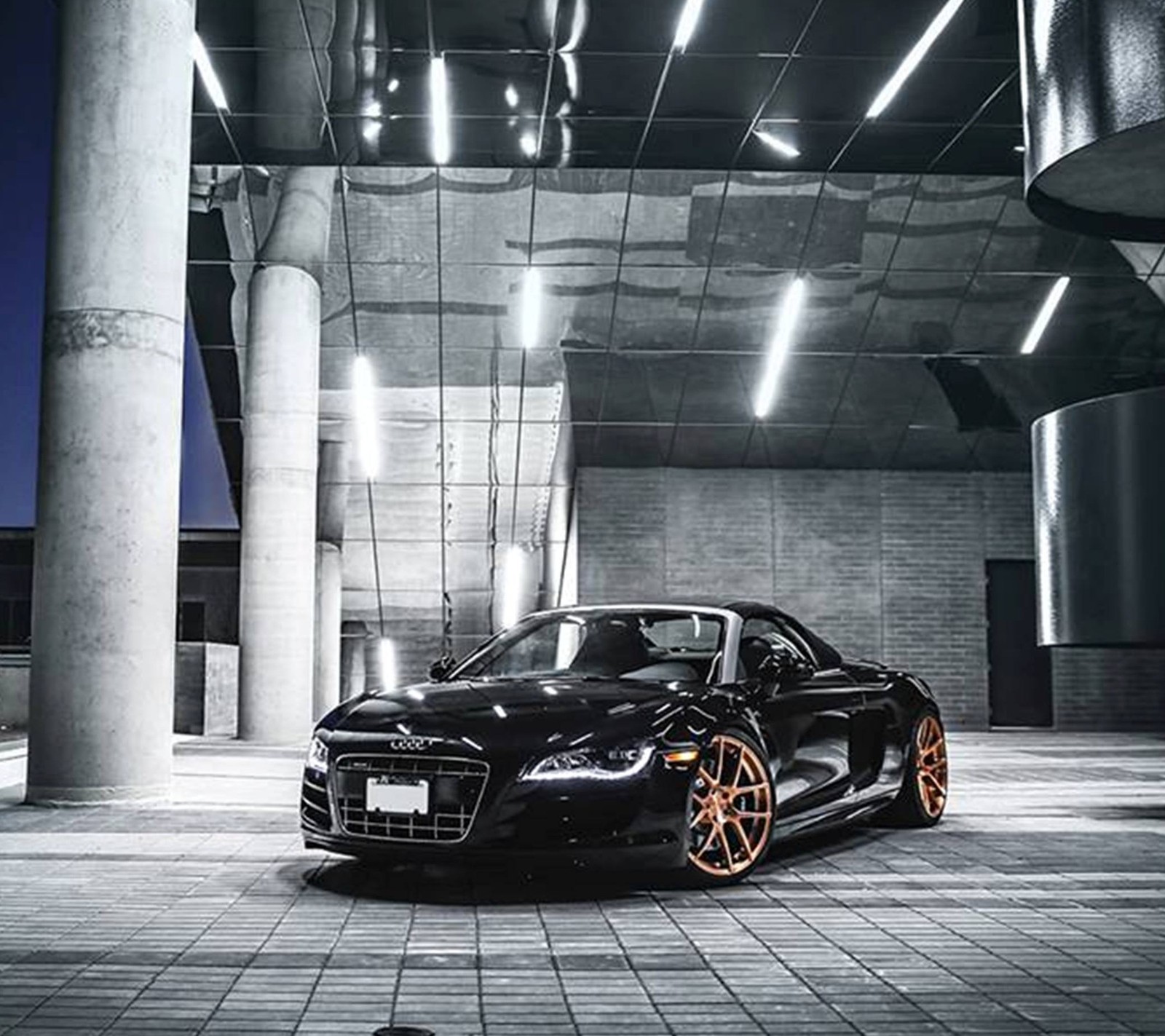 Descargar fondo de pantalla audi r8, negro, supercoche