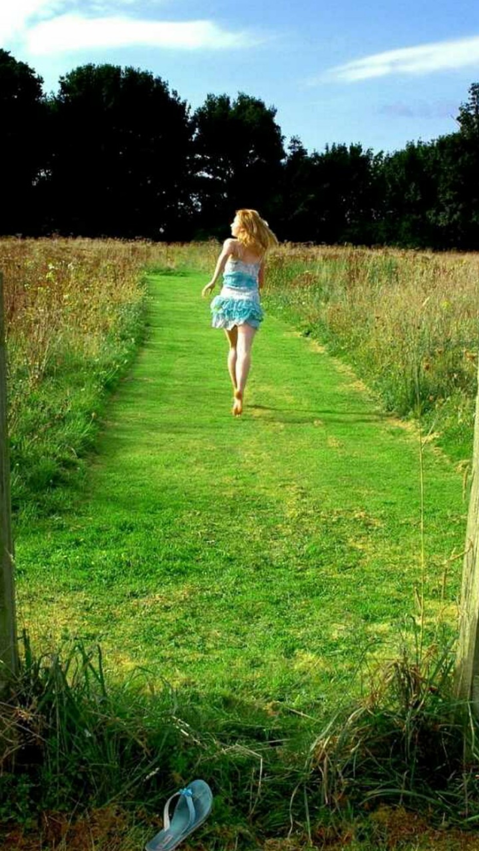 girl, greenfields Download Wallpaper