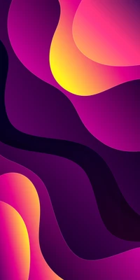 Fluxo vibrante de arte abstrata em roxo e laranja