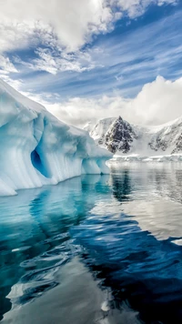 Glaciers majestueux se reflétant dans les eaux antarctiques