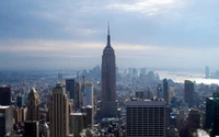 Stunning View of New York City's Skyline Featuring the Iconic Empire State Building