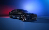 Элегантный черный Bentley Continental GT в студийном освещении