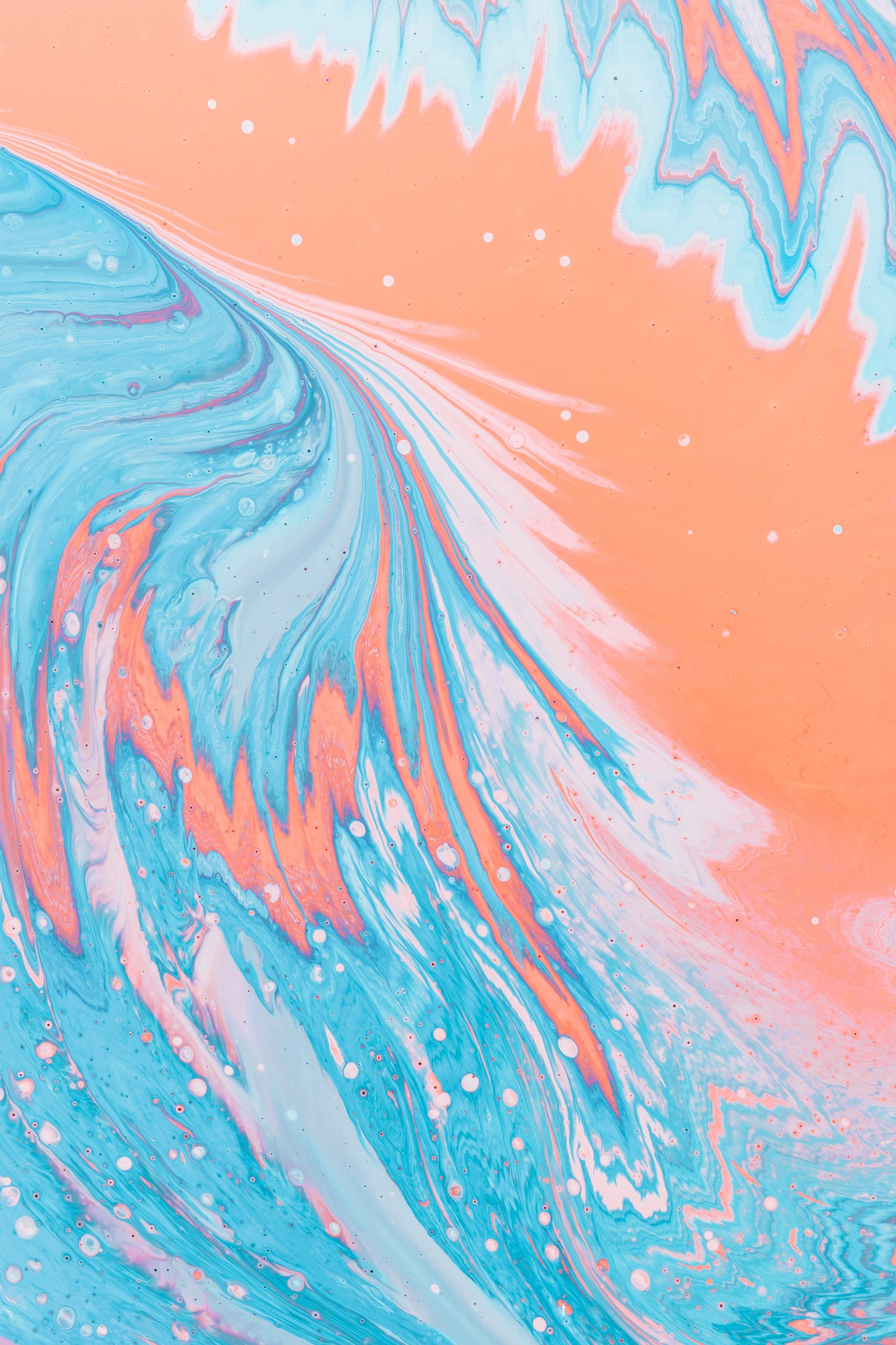 Painting of a wave with a pink and blue background (wave, wind wave, water, aqua, turquoise)