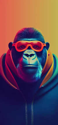 gafas, ios, cabeza, primate, púrpura