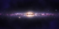 Impresionante vista de una galaxia espiral iluminada en el cosmos