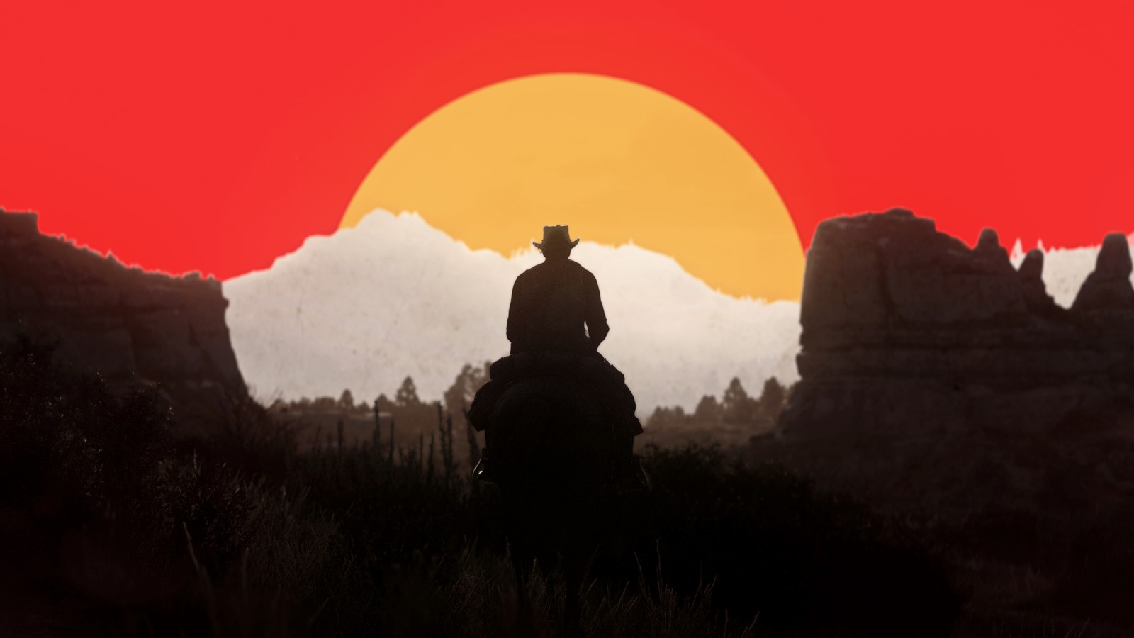 Арабское изображение мужчины, едущего на лошади в пустыне (red dead redemption 2, артур морган, arthur morgan, силуэт, вестерн)