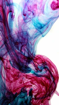 Abstract Ink Flow: Vibrant Swirls of Purple and Azure