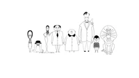 The Addams Family Characters in a Stylized Lineup