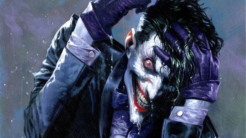 Бэтмен и джокер, картина художника марка мака (джокер, joker, улыбка, dc comics, комиксы)