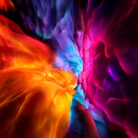 Fluxo abstrato vibrante de cores em 4K para iPad Pro 2020