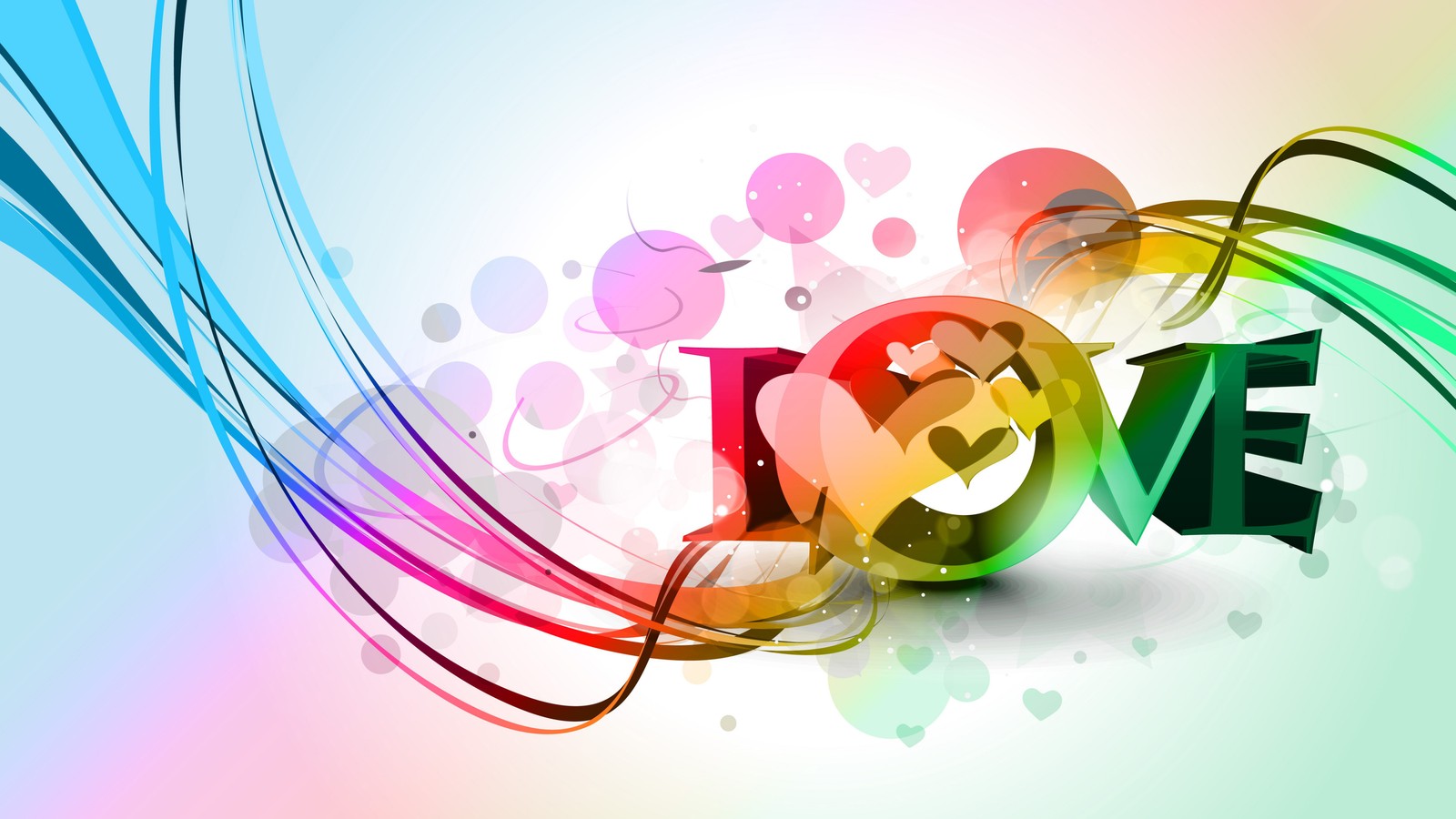 A colorful love wallpaper with a heart and a rainbow swirl (heart, graphic design, text, illustration, graphics)