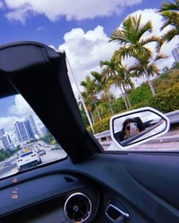 compact car, eyewear, road, automotive mirror, steering part wallpaper