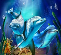 delfines, wallpaper