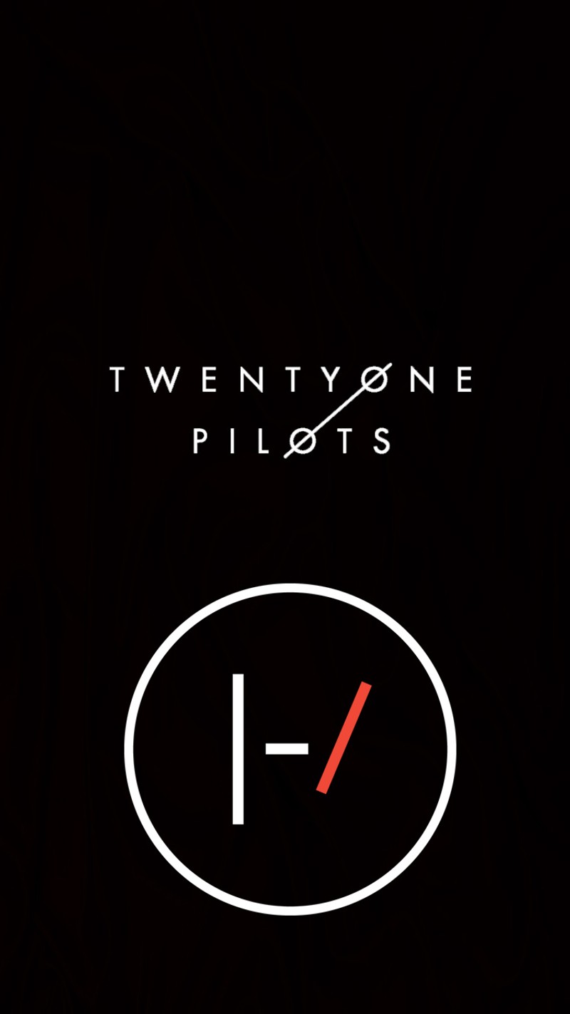 Логотип twenty one pilots на черном фоне (один, пилоты, двадцать)