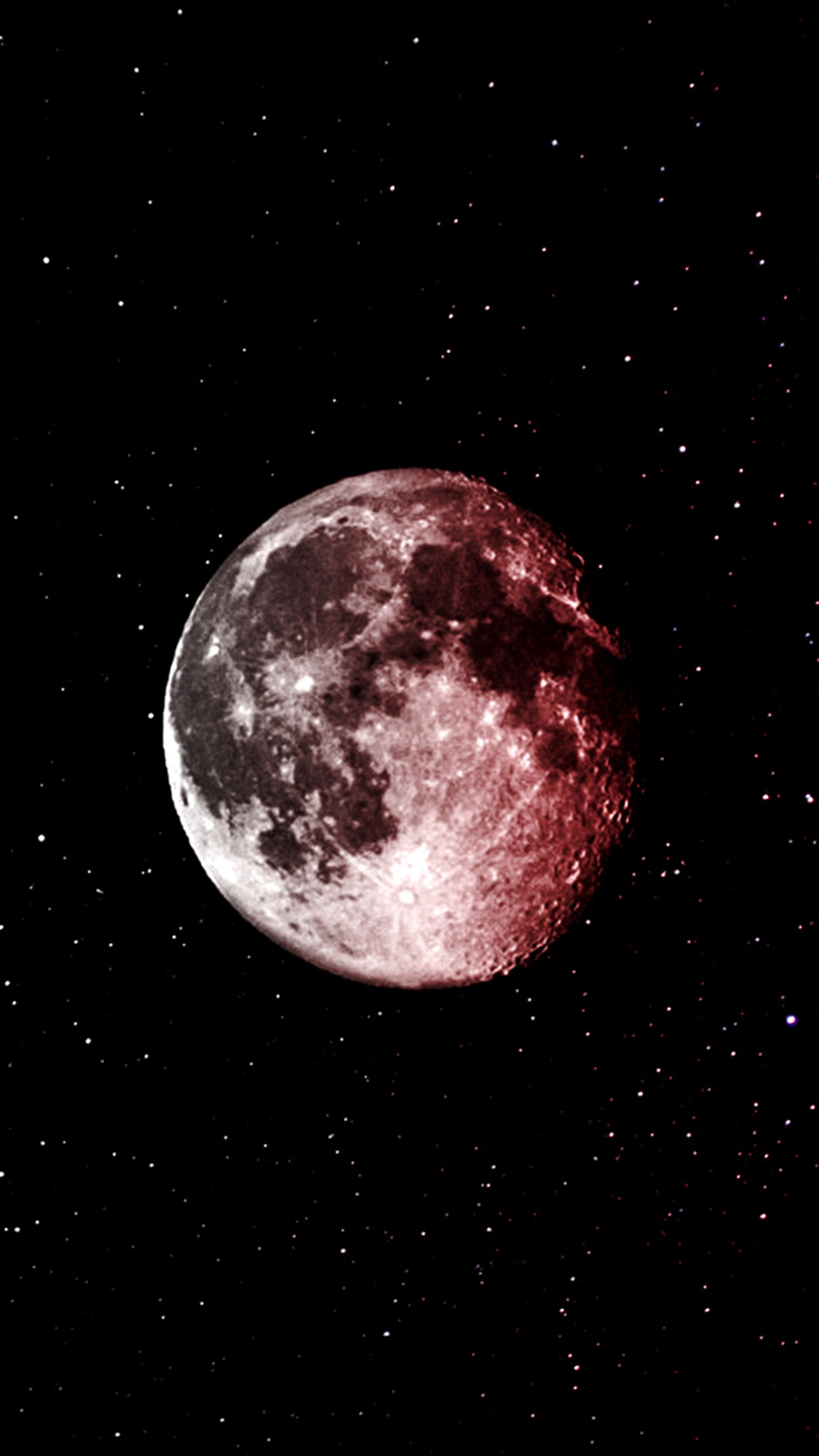 Descargar fondo de pantalla luz de luna, rojo, estrellado