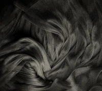 Elegant Black Fabric Texture with Soft, Flowing Drapery