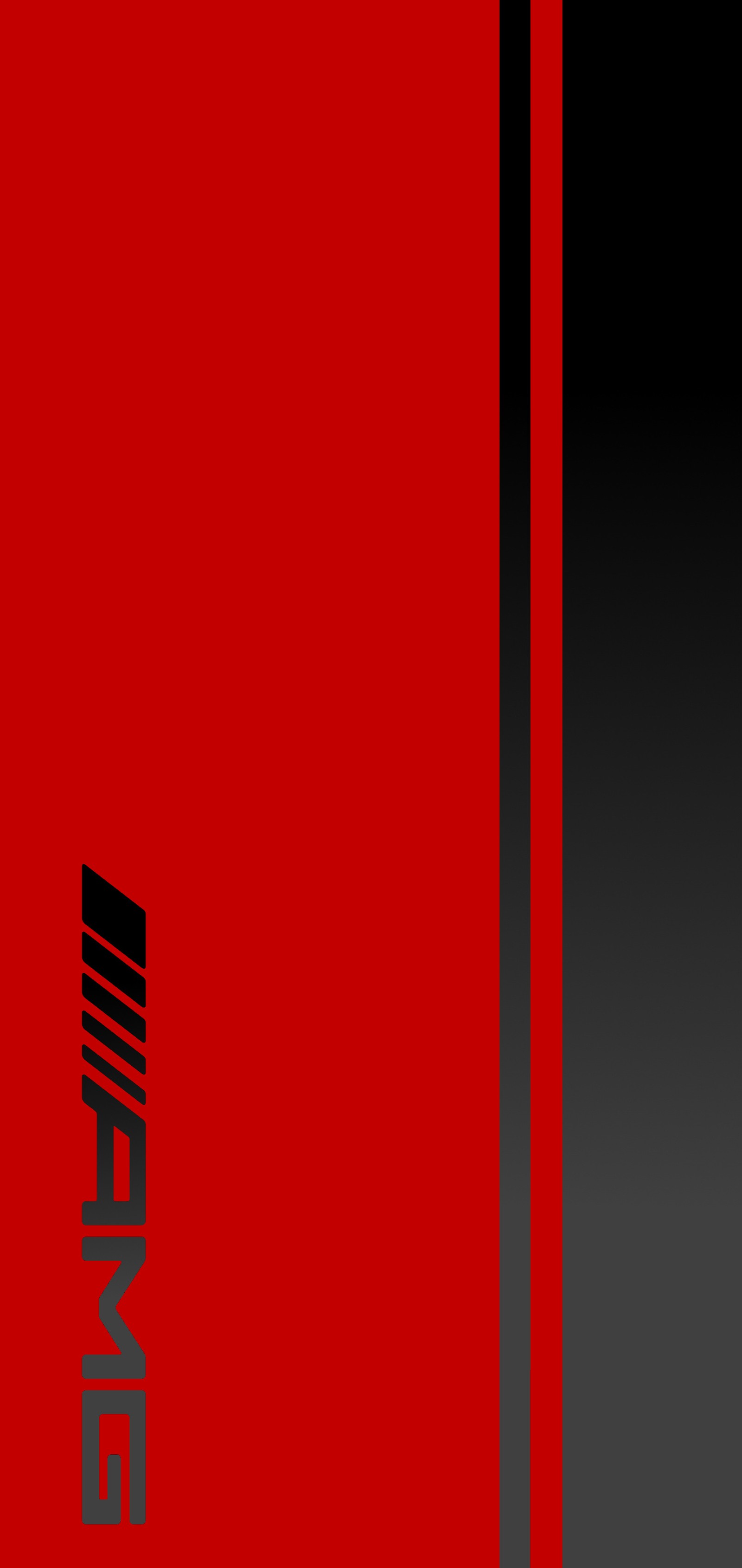 A close up of a red and black phone with a black stripe (amg, brands, cars, logo, mercedes)