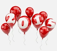 2015, luftballons, rot, jahr