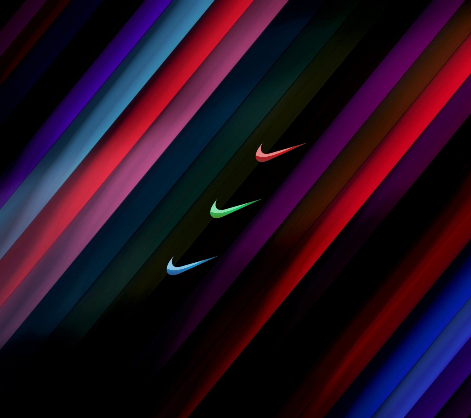 Un gros plan d'un papier peint coloré avec le logo nike (bleu, couleurs, vert, logo, nike)