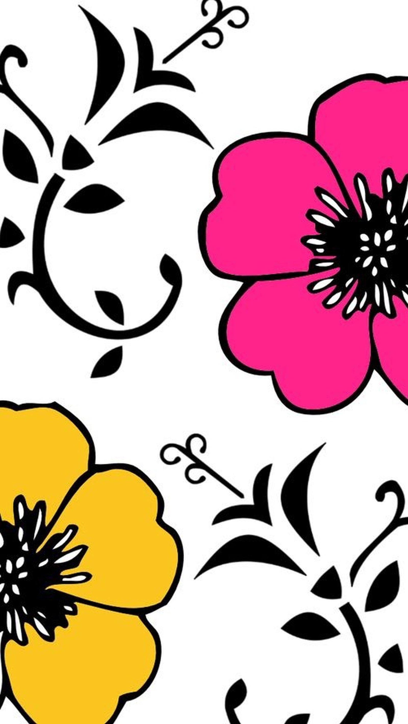 A close up of a flower with a black outline on a white background (abstract, flower)