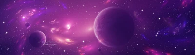 Galaxie violette vibrante avec des objets astronomiques et des étoiles