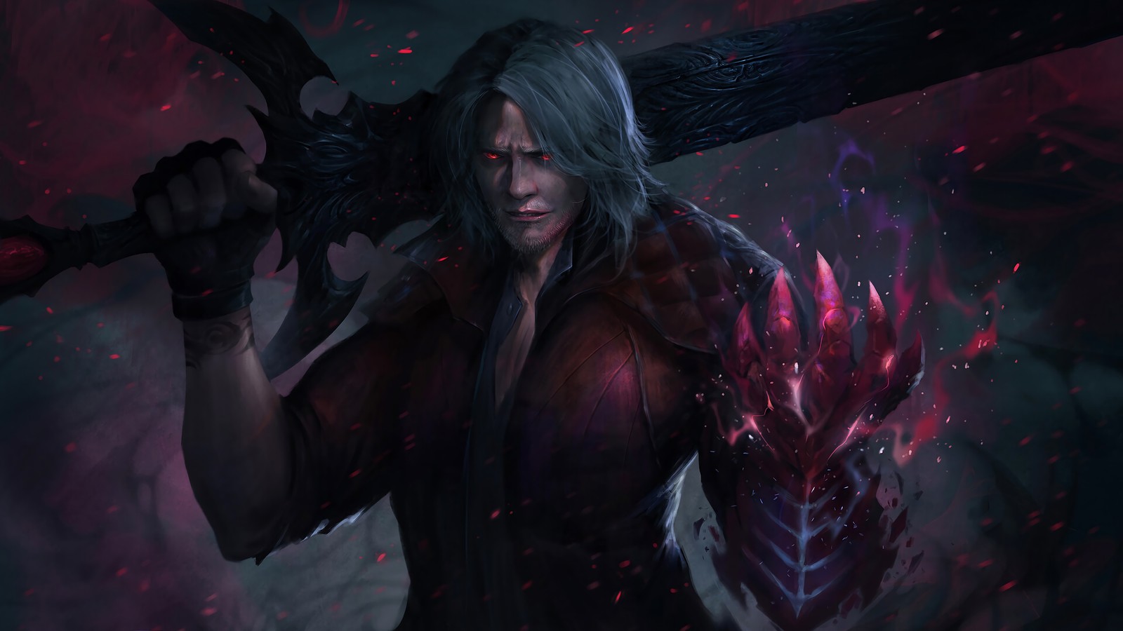 Скачать обои данте, dante, дьявол может плакать 5, devil may cry 5, видеоигра