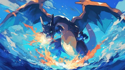 Épico Mega Charizard X en acción