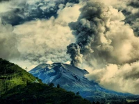 escenario montañoso, volcán, lava, tierras altas, montaña