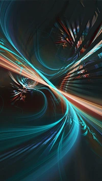 Vibrant Blue Fractal Light in Abstract Design