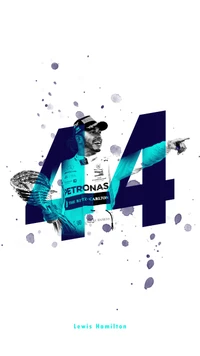 Camiseta de diseño gráfico azul eléctrico con el gesto icónico y el logo de Lewis Hamilton