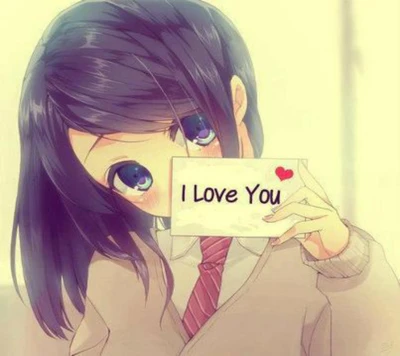 anime, eyes, girl, love, note