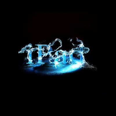 3D Splash Effect Featuring iPad Text in Aqua Lights