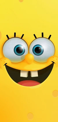 Alegre Bob Esponja Pantalones Cuadrados con una Gran Sonrisa