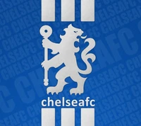 Chelsea FC-Logo mit blauem Hintergrund