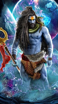 Transformation divine : Seigneur Shiva dans la majesté céleste