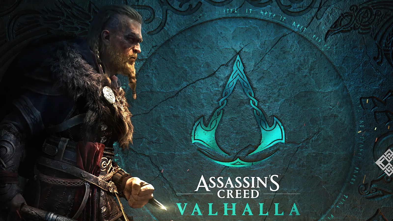 Lade eivor, assassins creed valhalla, ac valhalla, videospiel, logo Hintergrund herunter