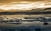 réflexion, eau, nuage, horizon, mer