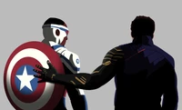 Falke und Captain America: Ein minimalistisches Tribut an den Heroismus