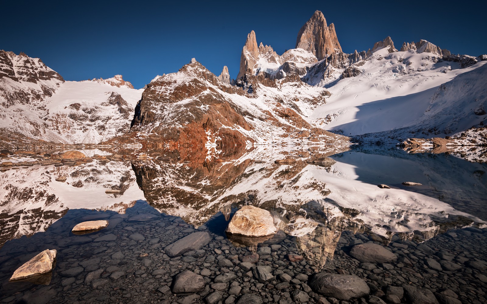 Скачать обои laguna de los tres, знаменитый поход, el chaltén, фитц рой, аргентина