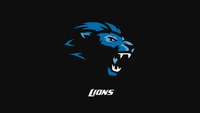 Detroit Lions-Logo auf schwarzem Hintergrund - NFL-Team-Hintergrundbild