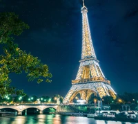 eiffel tower, lights, paris