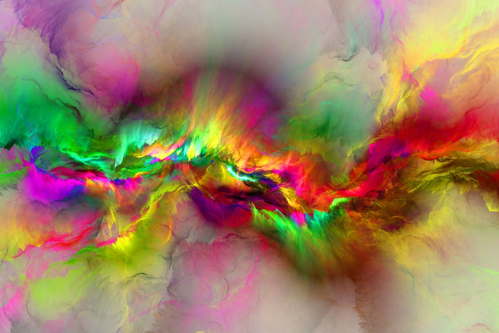 A colorful abstract painting of a wave of colored paint (abstract, art, colorful, colors, explosion)